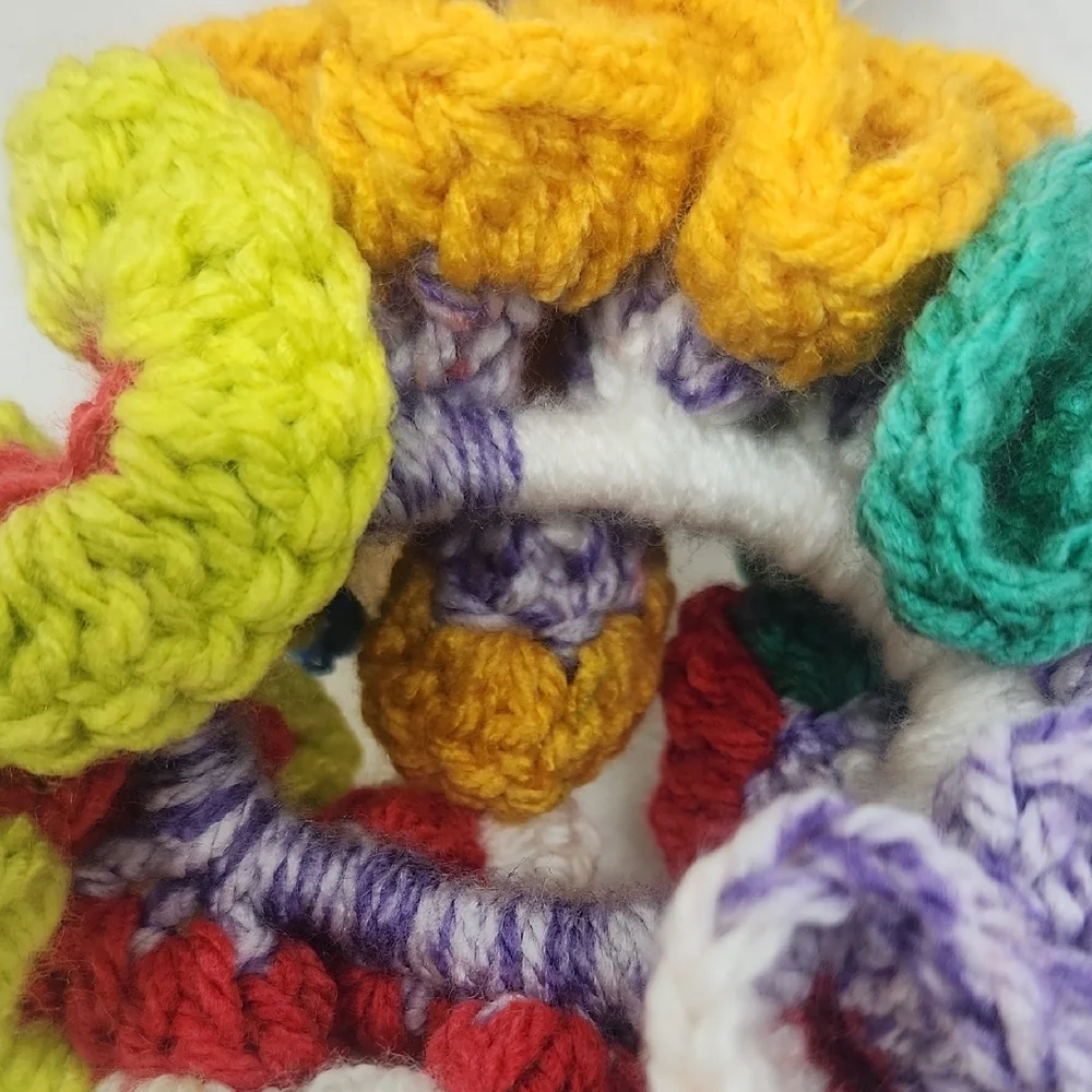 Handmade Crochet Hair Scrunchie Multicolor - Super Size - Picture 4 of 4